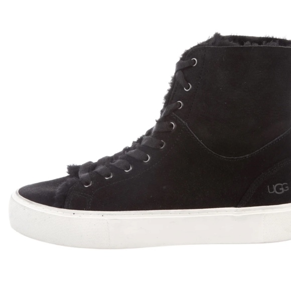 UGG Suede High Top Sneakers Shearling Size 8 - Picture 3 of 12